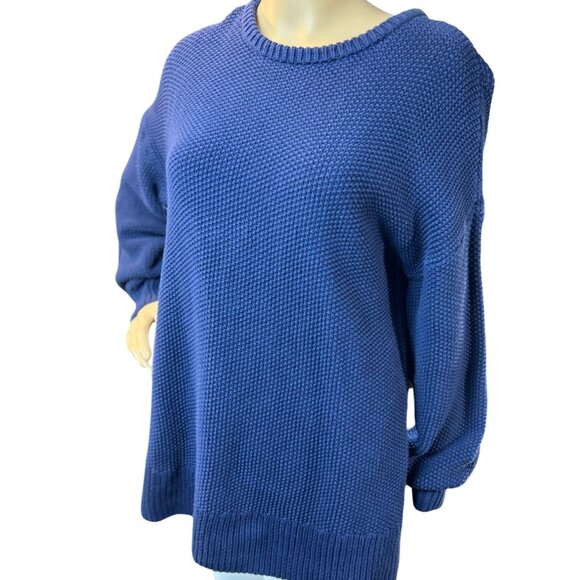 Old Navy Textured Tunic Sweater in Lost at Sea Blue Size Medium - Picture 2 of 6
